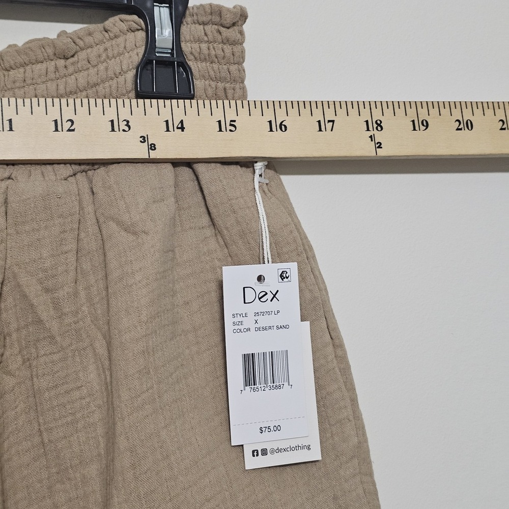 Dex Women Skirt Size X Fit 14 Brown Relaxed Fit Elastic Waistband Tiered New 327 - Picture 2 of 9
